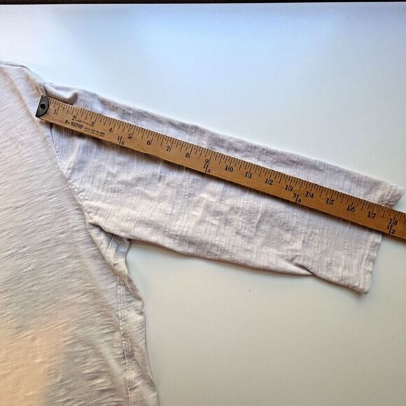 Escape By Habitat Beige Tunic T Shirt Slub Knit Curved Hem Neutral Minimalist XL - Picture 7 of 8